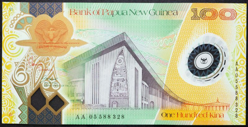 Papua New Guinea 100 Kina 2005
P# 33, N# 355421; # AA 05588328; UNC