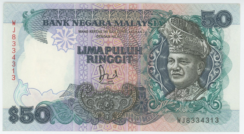 Malaysia 50 Ringgit 1987 (ND)
P# 31, # WJ 8334313; UNC