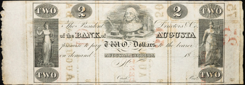 United States Georgia Bank of Augusta 2 Dollars 1800 s Remainder
XF