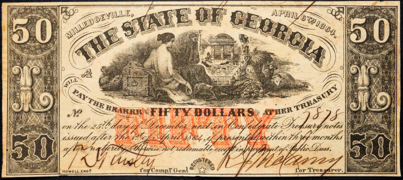 United States Georgia 50 Dollars 1864
# 5878; AUNC