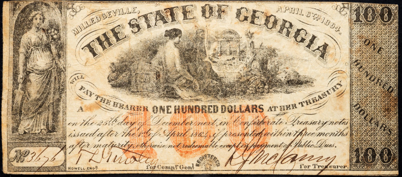 United States Georgia 100 Dollars 1864
# 3676; G