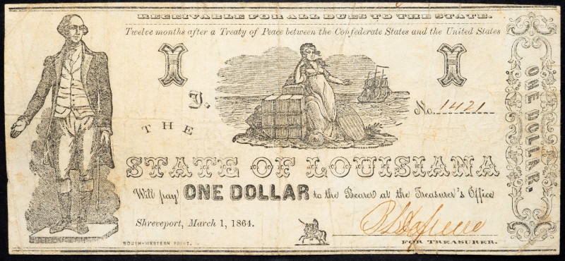 United States Louisiana 1 Dollar 1864
# 1421; VG