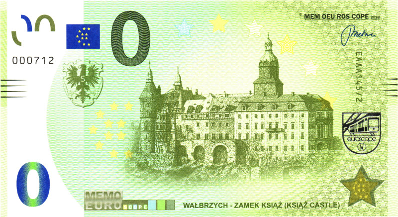 Europe 0 Memo Euro 2018 Walbrzych - Ksiaz Castle
# 000712; UNC