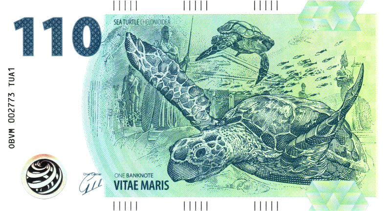 Europe 1 Banknote 2022 Vitae Maris - Sea Turtle Chelonioidea
# OBVM 002773 TUA1...