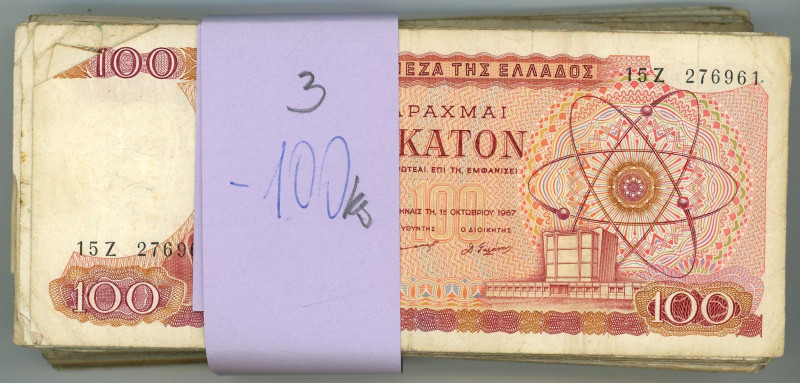 Greece 100 x 100 Drachmai 1967
P# 196, N# 207379; F-VF