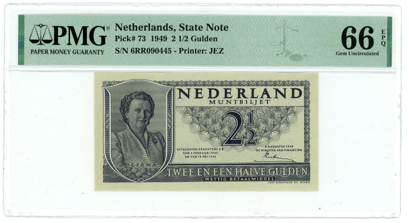 Netherlands 1/2 Gulden 1949 PMG 66 EPQ Gem UNC
P# 73, N# 204172; # 6RR090445