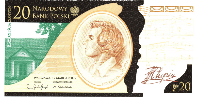 Poland 20 Zlotych 2009 Commemorative
P# 181, N# 202977; # FC0110406; Frédéric C...