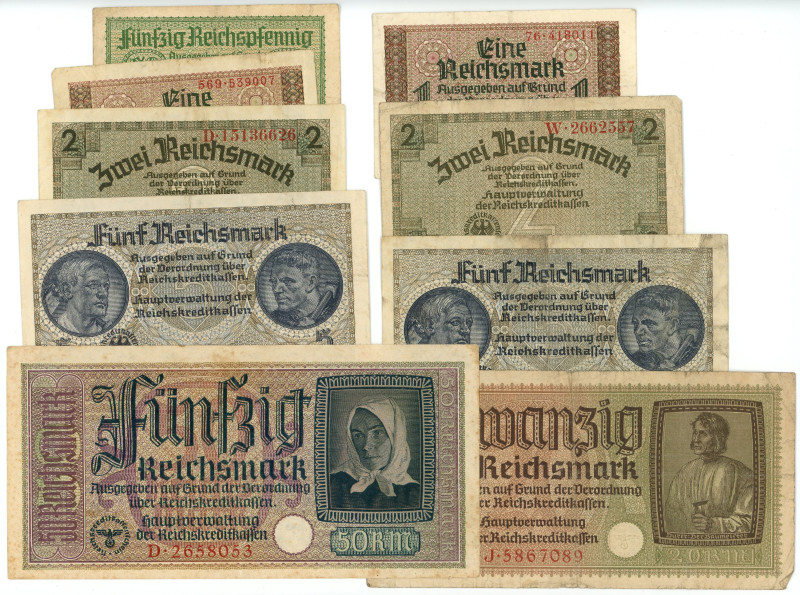 Germany - Third Reich Set of 1939 - 1945 (ND)
P# R135 - R140, VF-XF