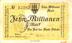 Germany - Weimar Republic Dobeln 10 Million Mark 1923