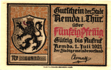 Germany - Weimar Republic Thuringen Remda 50 Pfennig 1921