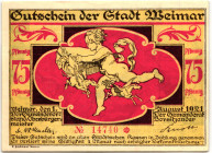 Germany - Weimar Republic Weimar 75 Pfennigs 1921