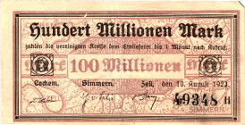 Germany - Weimar Republic Zell 100 Million Mark 1923