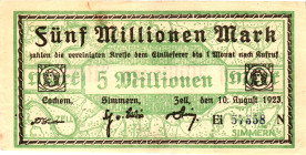 Germany - Weimar Republic Zell 5 Million Mark 1923