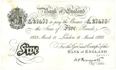 Great Britain Bank of England 5 Pounds 1938