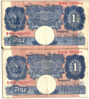 Great Britain Bank of England 2 x 1 Pound 1940 - 1948 (ND)