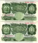 Great Britain Bank of England 2 x 1 Pound 1949 - 1960 (ND)
