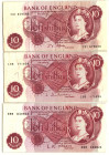 Great Britain Bank of England 3 x 10 Shillings 1961 - 1970 (ND)