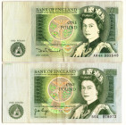 Great Britain Bank of England 2 x 1 Pound 1978 - 1984 (ND)