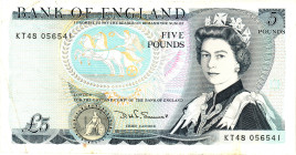 Great Britain Bank of England 5 Pounds 1987 - 1988 (ND)