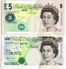 Great Britain Bank of England 2 x 5 Pounds 1990 - 2016 (ND)