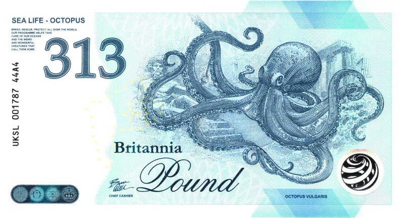 Great Britain 1 Pound 2022 Sea Life - Octopus
# UKSL 001787 44A4; UNC