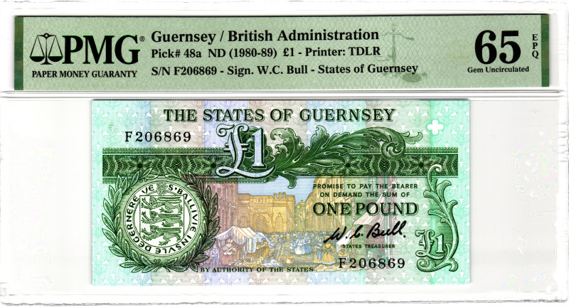 Guernsey 1 Pound 1980 - 1989 (ND) PMG 65 EPQ Gem Unc
P# 48a, N# 205953; # F 206...