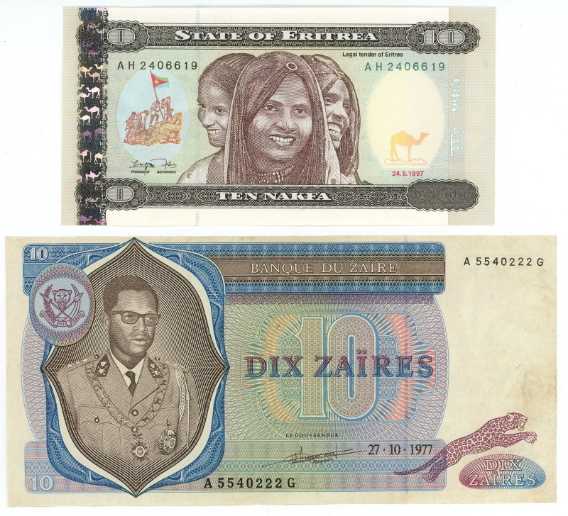 Africa Lot of 2 Banknotes 1977 - 1997
Various Countries, Dates & Denominations;...