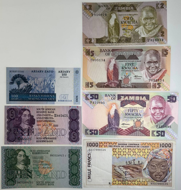 Africa Lot of 7 Banknotes 20 - 21th Century
Various Countries, Dates & Denomina...