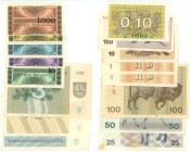 Lithuania Lot of 16 Banknotes 1991 - 1992