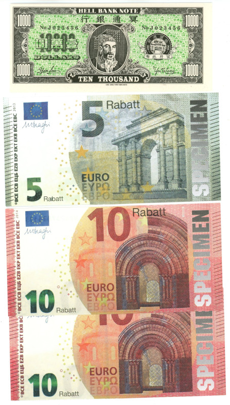 World Lot 4 Notes 2004 - 2021 Fantasy Issue
Various Countries, Dates & Denomina...