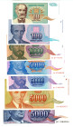 Yugoslavia Lot of 7 Banknotes 1985 - 1994