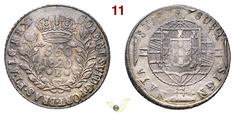 BRASILE - GIOVANNI VI (1818-1822) 960 Reis 1820, B, Bahia KM. 326.2 Ag 26,73 g 4...