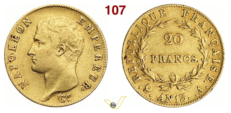 FRANCIA -NAPOLEONE I, Imperatore (1804-1814) 20 Franchi An. 13 A, Parigi Varesi ...