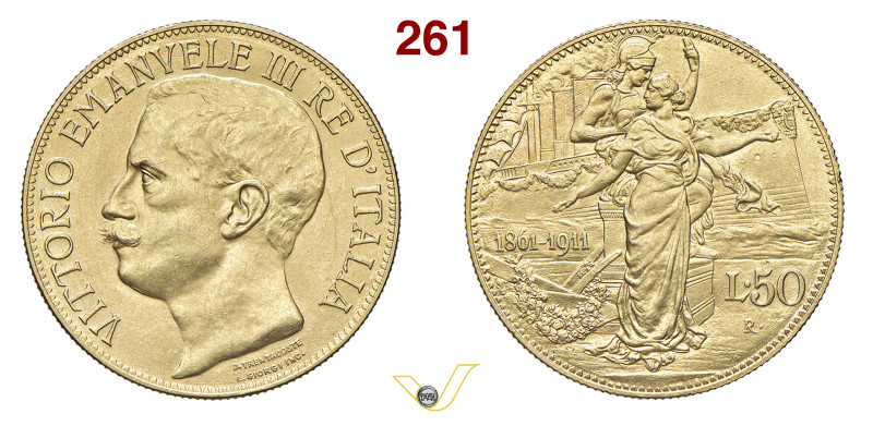 VITTORIO EMANUELE III (1900-1946) 50 Lire 1911 "Cinquantenario dell'unità d'Ital...