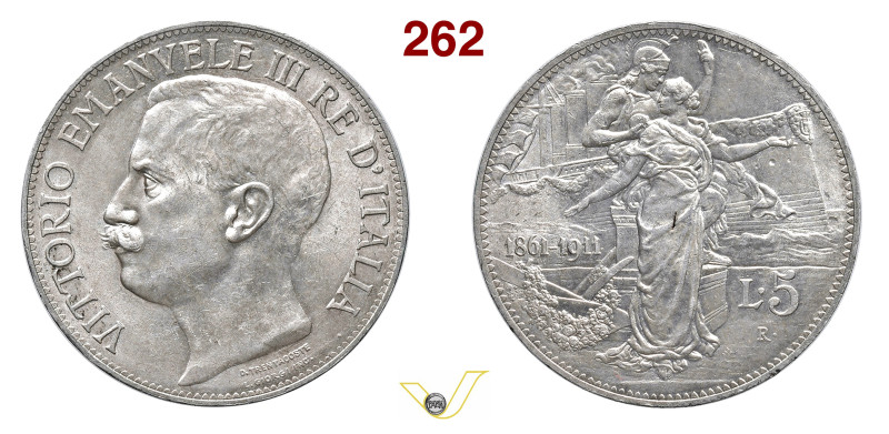 VITTORIO EMANUELE III (1900-1946) 5 Lire 1911 "Cinquantenario dell'unità d'Itali...