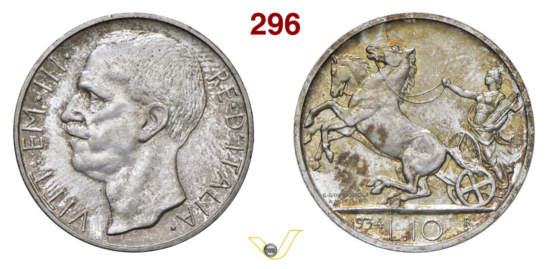 VITTORIO EMANUELE III (1900-1946) 10 Lire 1934 "Biga", R, Roma Pagani 699 MIR 11...