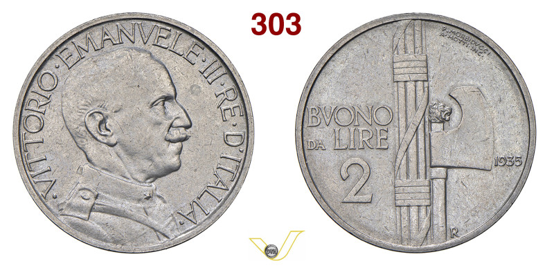 VITTORIO EMANUELE III (1900-1946) Buono da 2 Lire 1935 , R, Roma Pagani 753 MIR ...