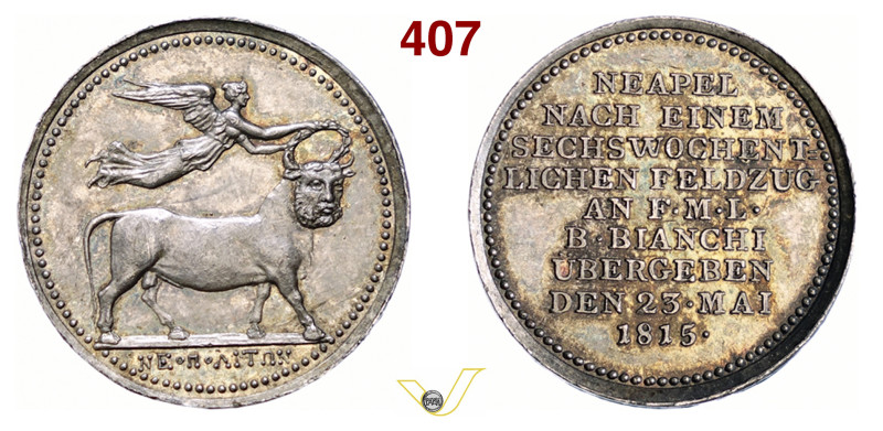 NAPOLEONE I (1805-1814) Medaglia per la resa di Napoli agli austriaci 1813 Opus ...