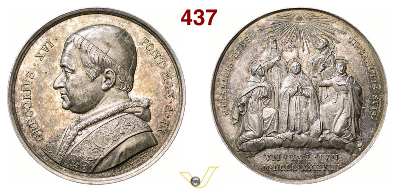 ROMA GREGORIO XVI (1831-1846) Medaglia per la Canonizzazione di 5 nuovi Santi 18...