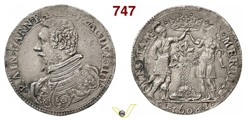 PARMA RANUCCIO I FARNESE (1592-1622) Ducatone 1604 D/ Busto corazzato volto a s....