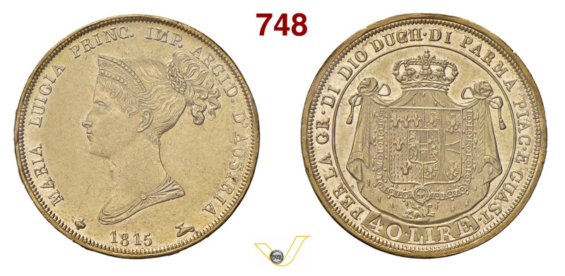 PARMA MARIA LUIGIA (1814-1847) 40 Lire 1815 Milano Pagani 1 MIR 1091/1 Au 12,9 g...