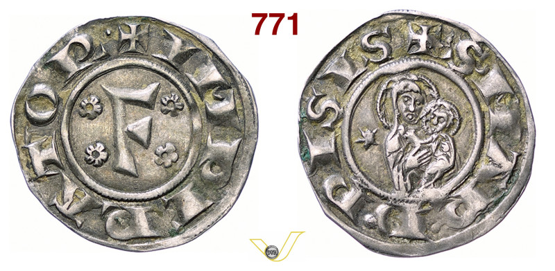 PISA REPUBBLICA (1150-1312) Grosso (1220-1250) D/ Grande F tra quattro rosette R...