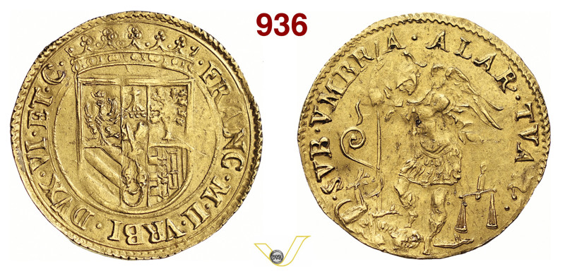 URBINO FRANCESCO MARIA II DELLA ROVERE (1574-1624) Scudo d'oro D/ Stemma coronat...