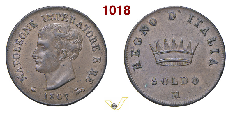 NAPOLEONE I (1804-1814) Soldo 1807 cifre spaziate, M, Milano Pagani 72 Mont. 294...