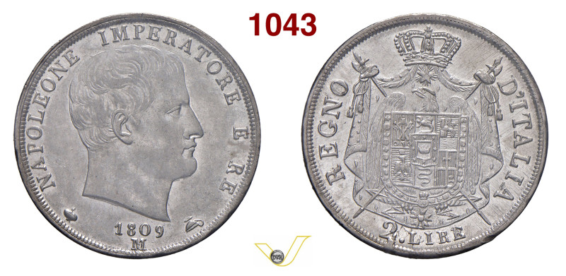 NAPOLEONE I (1804-1814) 2 Lire 1809 M, Milano Pagani 35 Mont. 237 Gig. 129 Ag 10...