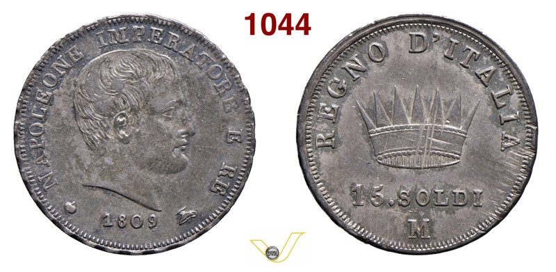 NAPOLEONE I (1804-1814) 15 Soldi 1809 M, Milano Pagani 49 Mont. 266 Gig. 173 Ag ...