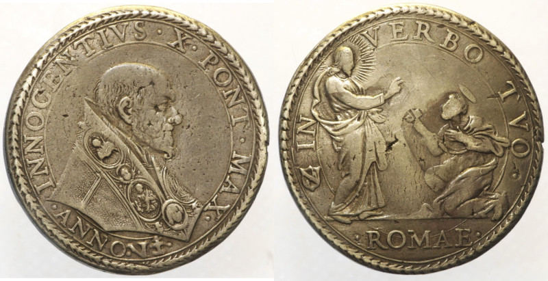 Innocenzo X (Giovanni Battista Pamphilj), (1644-1655) .Roma. Piastra anno VI. . ...
