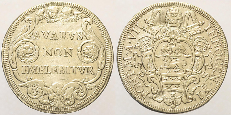 Innocenzo XI (1676 - 1689). ROMA. Mezza Piastra A VII Mir 2021. AG. 15,8 g.

S...