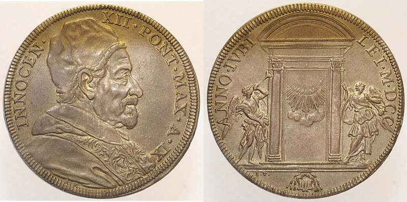 Innocenzo XII (1691 - 1700). ROMA. Piastra A IV Munt. 14. Molto Rara. AG. 31,95 ...