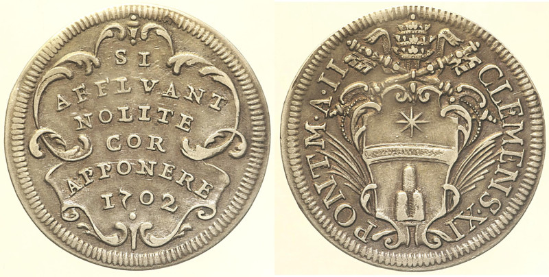 Clemente XI (1700 - 1721). ROMA Giulio 1702 Munt. 109. AG 3,0

Status: BB